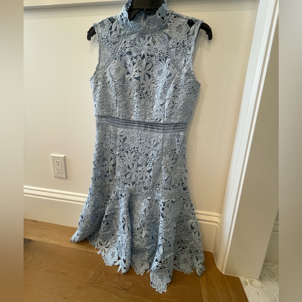 Baby blue size medium lace turtle neck dress